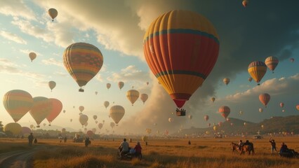 Obraz premium The magnificent scenery of the hot air balloon festival
