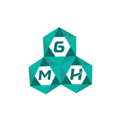 Obraz premium GMH creative minimalist letter logo. GMH unique vector initials alphabet letter logo design