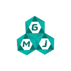 Obraz premium GMJ creative minimalist letter logo. GMJ unique vector initials alphabet letter logo designGMJ creative minimalist letter logo. GMJ unique vector initials alphabet letter logo design