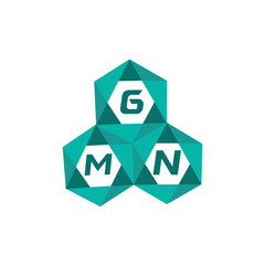Obraz premium GMN creative minimalist letter logo. GMN unique vector initials alphabet letter logo design