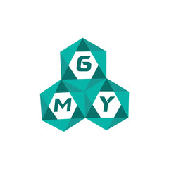 Obraz premium GMY creative minimalist letter logo. GMY unique vector initials alphabet letter logo design