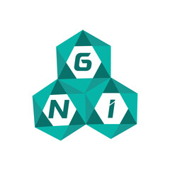GNI creative minimalist letter logo. GNI unique vector initials alphabet letter logo design