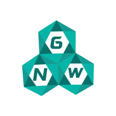 MobileGNW creative minimalist letter logo. GNW unique vector initials alphabet letter logo design