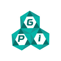 Fototapeta premium GPI creative minimalist letter logo. GPI unique vector initials alphabet letter logo design