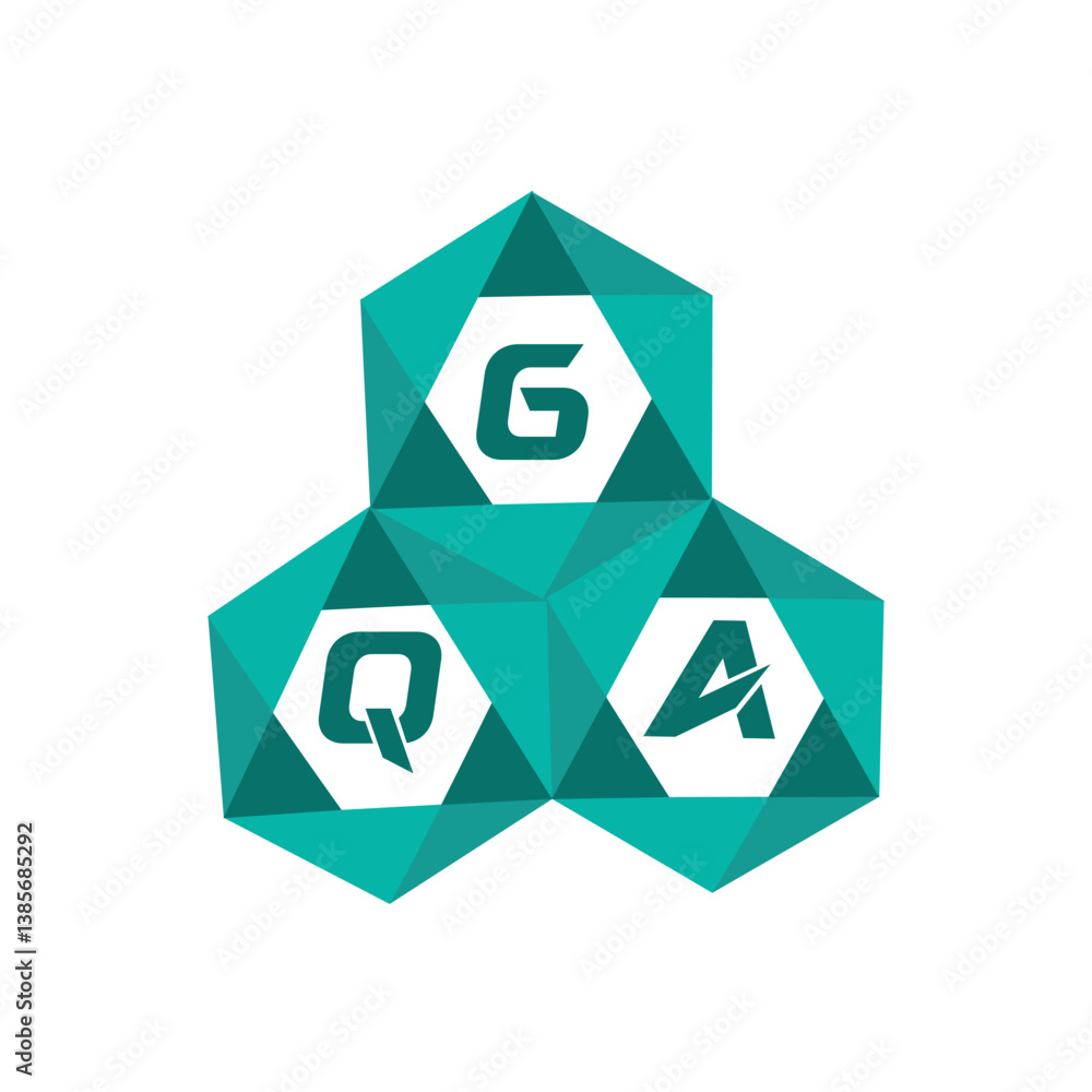 Fototapete gqa creative minimalist letter logo. gqa unique vector initials alphabet letter logo design