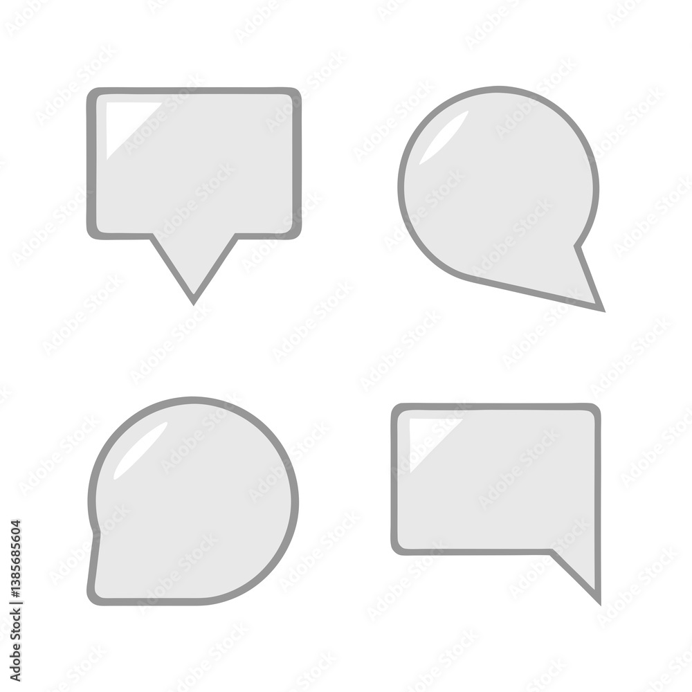 Poster Flat Design of Different Speech Bubble Shapes