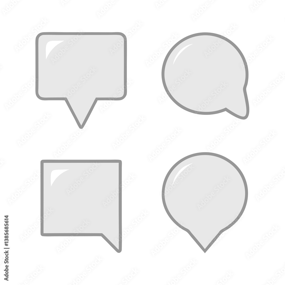 Poster flat design of different speech bubble shapes