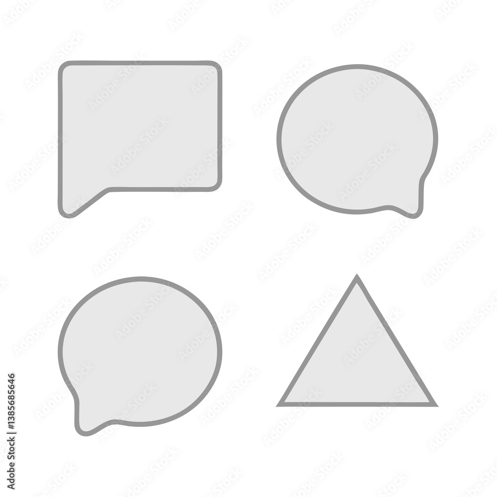 Poster Flat Design of Different Speech Bubble Shapes