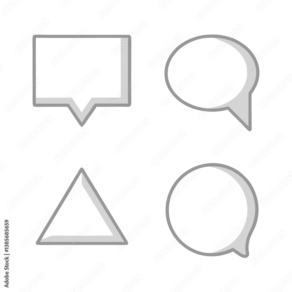 Poster flat design of different speech bubble shapes