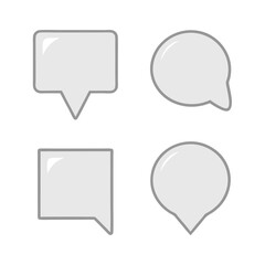 Flat Design of Different Speech Bubble Shapes