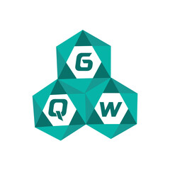 GQW creative minimalist letter logo. GQW unique vector initials alphabet letter logo design