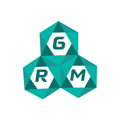 Obraz premium GRM creative minimalist letter logo. GRM unique vector initials alphabet letter logo design