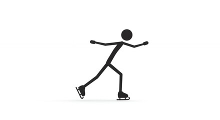 Obraz premium Figure skater on white background performing a graceful skating move