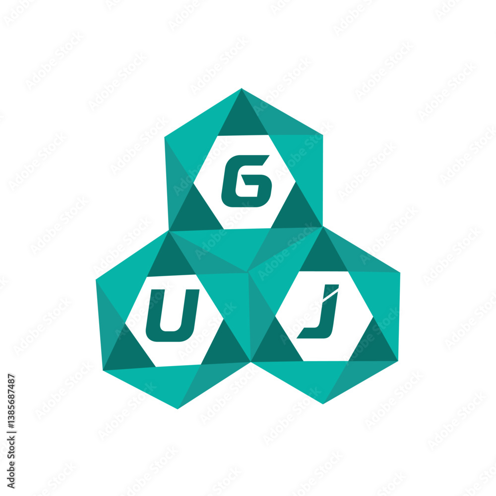 Fototapete guj creative minimalist letter logo. guj unique vector initials alphabet letter logo design