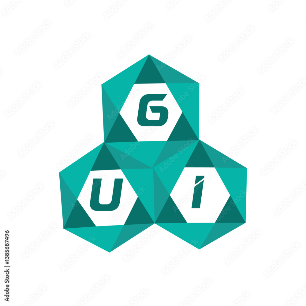 Fototapete gui creative minimalist letter logo. gui unique vector initials alphabet letter logo designgui creat