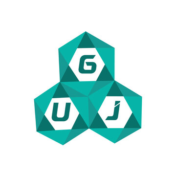 GUJ creative minimalist letter logo. GUJ unique vector initials alphabet letter logo design