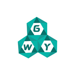 Obraz premium GWY creative minimalist letter logo. GWY unique vector initials alphabet letter logo design