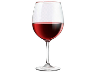 A glass of red wine is sitting on a white background