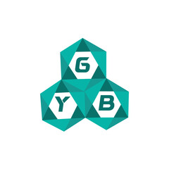Obraz premium GYB creative minimalist letter logo. GYB unique vector initials alphabet letter logo design