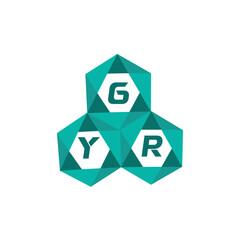 Obraz premium GYR creative minimalist letter logo. GYR unique vector initials alphabet letter logo design