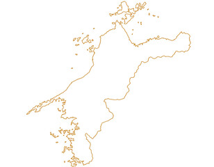 愛媛県　地図　白　イラスト