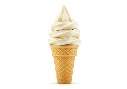 Soft serve ice cream crispy isolated white background