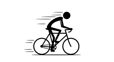Fototapeta premium Stylized silhouette of cyclist in motion, embodying speed and freedom for health