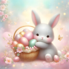  Fantasy Night Easter Bunny with Magical Basket