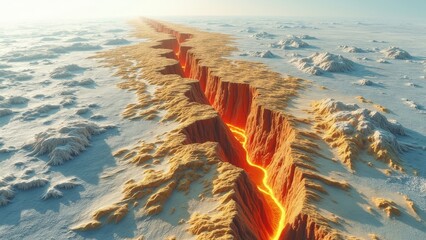 Hot magma in the Ice Rift Valley