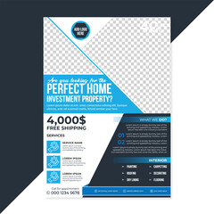 Obraz premium Real Estate Business Flyer Template, Property Sale Flyer Design, Real Estate Flyer Design bundle, property sale flyer