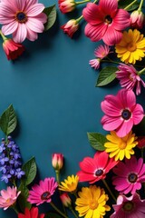 Fototapeta premium arrangement of colorful flowers, flower arrangement, flowers