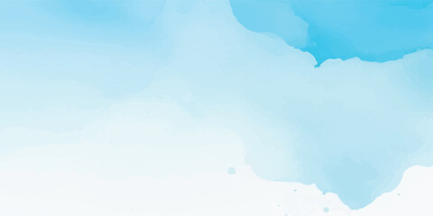 Fototapeta premium Soft and Airy, Sky Blue Watercolor Merges with White Paper to Create a Fluid, Dreamlike Background, Infused with Gentle Brush Strokes and Subtle Textures That Evoke a Sense of Calm and Peace.