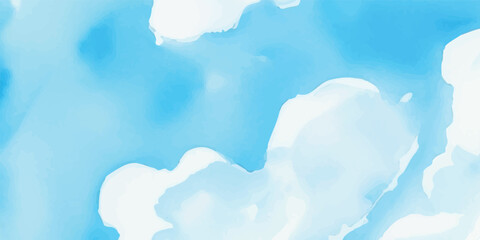 The Serenity of Sky Blue Watercolor, Blended with Wet White Paper in Fluid Brush Strokes, Creating a Soft, Dreamlike Background Filled with Subtle Textures and an Aura of Peace.