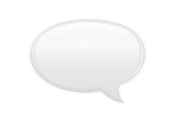 white speech bubble on a transparent background