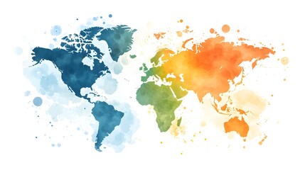 Obraz premium Detailed Illustrated World Map with Textured Background for Design Projects