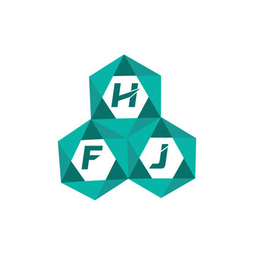 HFJ creative minimalist letter logo. HFJ unique vector initials alphabet letter logo design