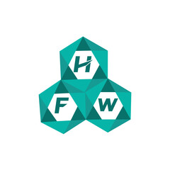 HFW creative minimalist letter logo. HFW unique vector initials alphabet letter logo design