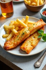 Fish and chips on a plate, fish, restaurant