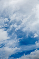 Obraz premium Magic blue sky with fluffy white clouds. Summer sky. 