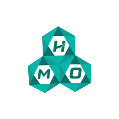 Obraz premium HMO creative minimalist letter logo. HMO unique vector initials alphabet letter logo design