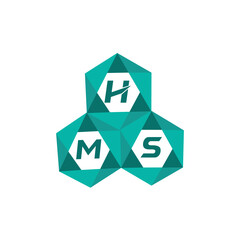 HMS creative minimalist letter logo. HMS unique vector initials alphabet letter logo design