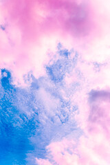 Fototapeta premium Fairy colourful sunset sky. Amazing view. Purple lilac clouds