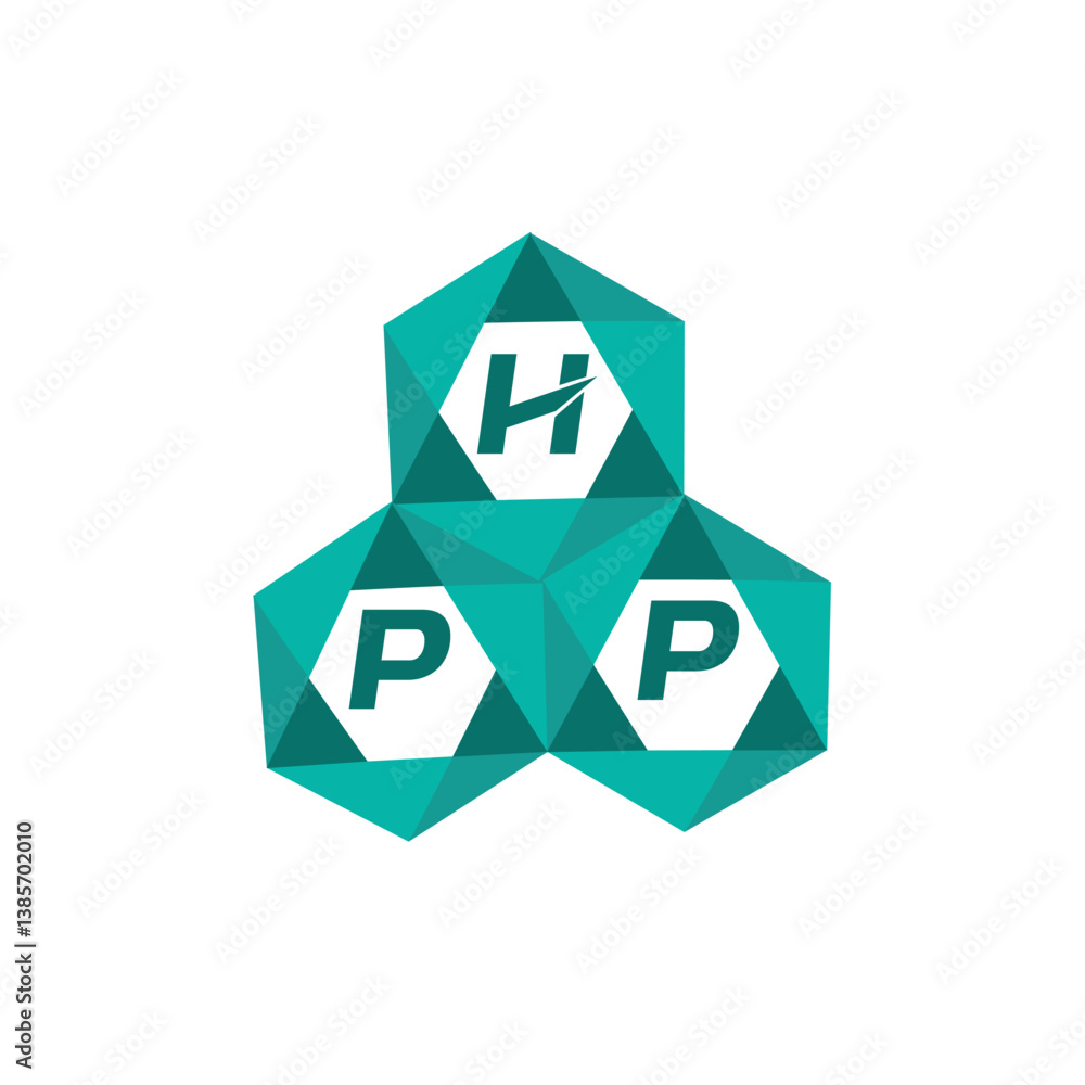 Fototapete HPP creative minimalist letter logo. HPP unique vector initials alphabet letter logo design
