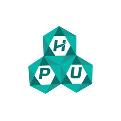 Fototapeta premium HPU creative minimalist letter logo. HPU unique vector initials alphabet letter logo design