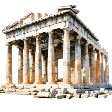 the partially ruined temple of hephaestus stands prominently on the ancient agora of athens, showcasing its doric columns and weathered marble construction.