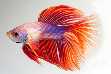 Fototapeta premium Radiant betta splendens with vibrant coloration and elaborate flowing fins