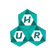 Obraz premium HUR creative minimalist letter logo. HUR unique vector initials alphabet letter logo design