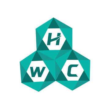 HWC creative minimalist letter logo. HWC unique vector initials alphabet letter logo design