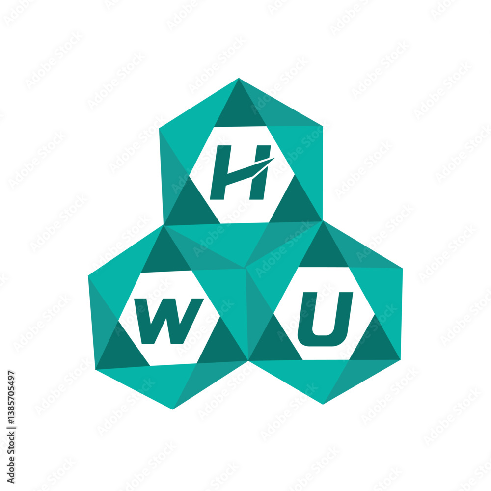 Fototapete hwu creative minimalist letter logo. hwu unique vector initials alphabet letter logo design