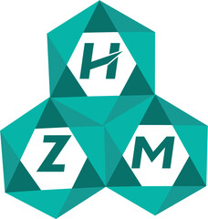 HZM creative minimalist letter logo. HZM unique vector initials alphabet letter logo design